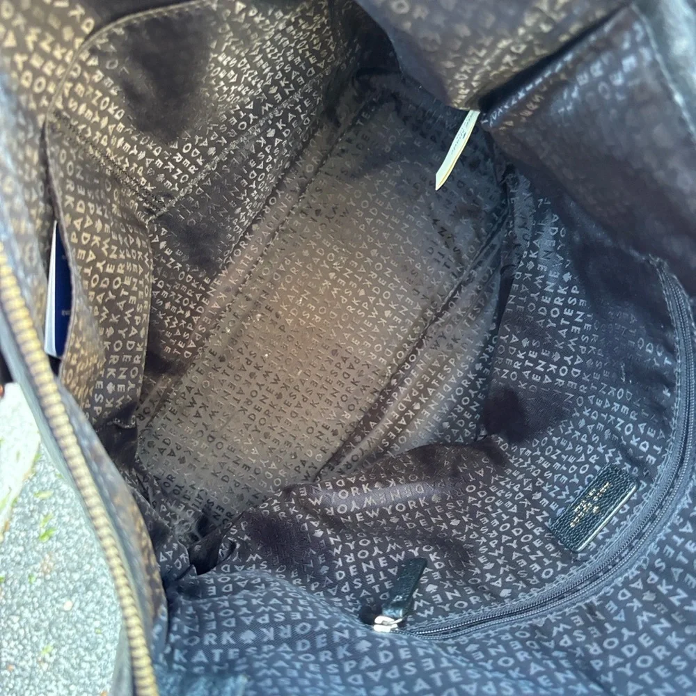Kate Spade Larchmont Ave. Black Leather Tote Bag